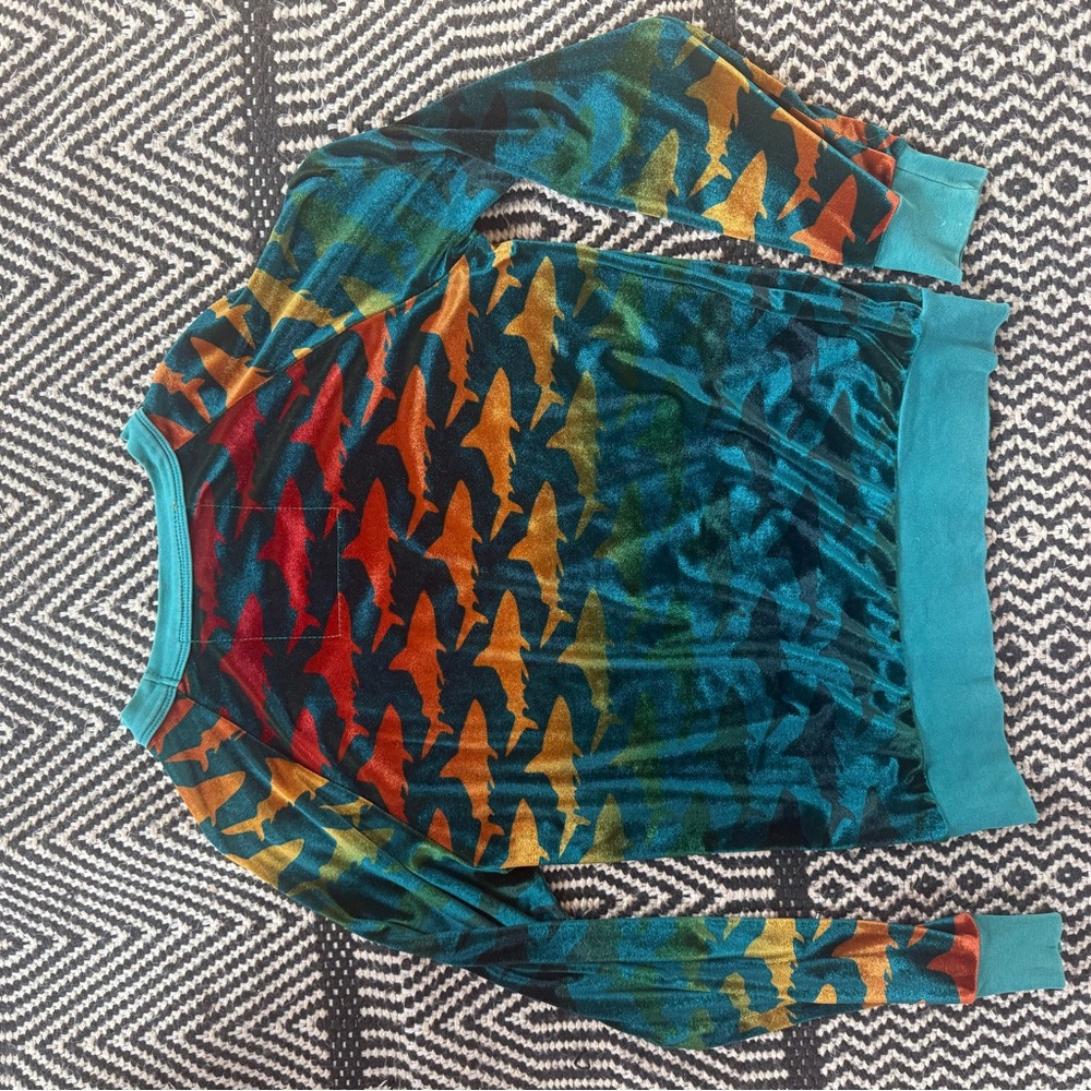 Aviator Nation Multicolor Shark Pattern Sweater - image 4